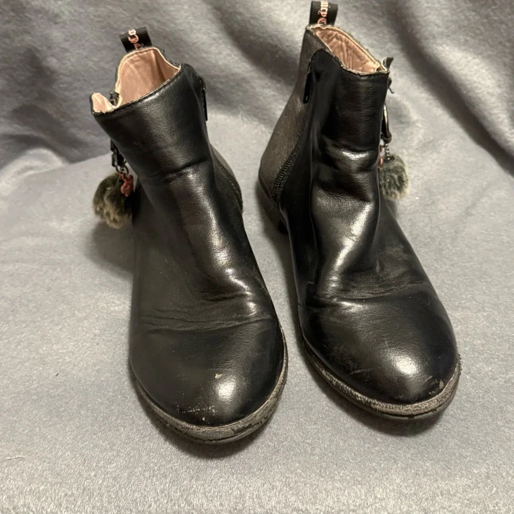 Juicy Couture Boots Girls Size 3M Side Zip Black‎